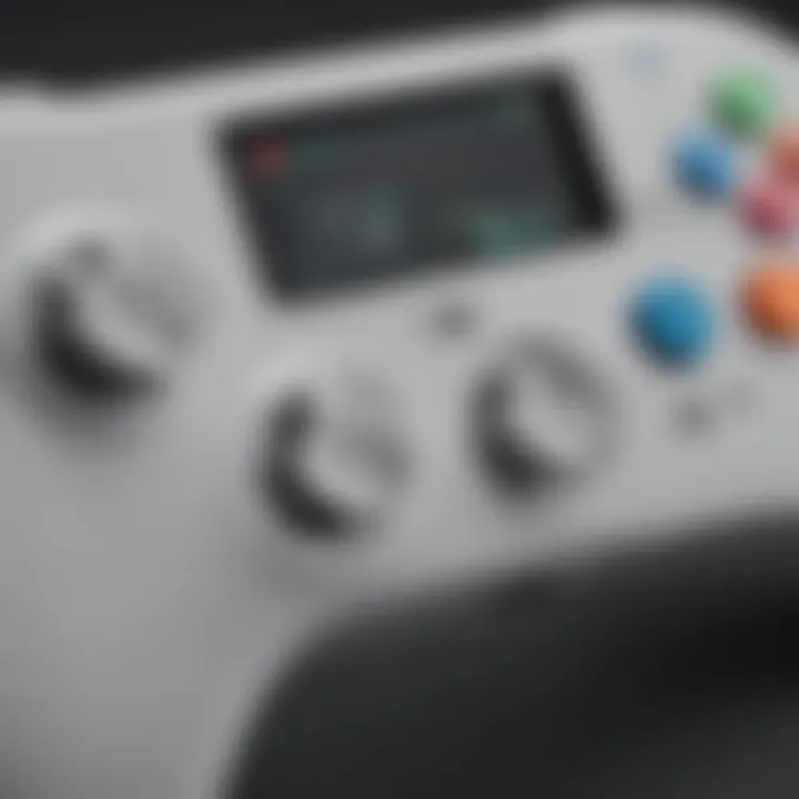 Close-up view of the Wii controller showcasing its buttons and sensors