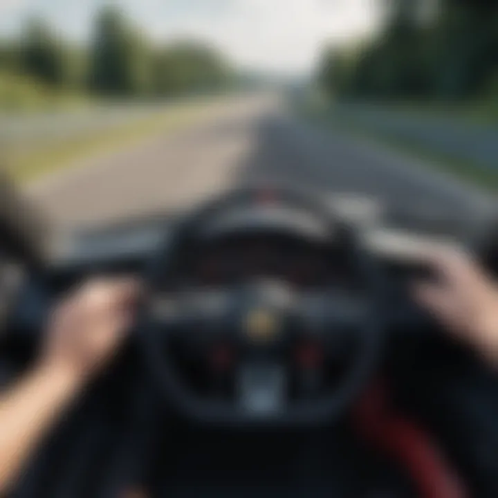 Immersive racing gameplay experience with steering wheel