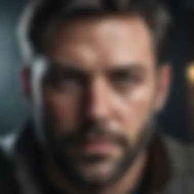 Portrait of Ben Affleck with a mysterious and captivating aura