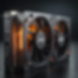 A close-up view of an AMD graphics card showcasing its sleek design.