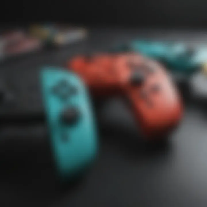 Colorful Joy-Con controllers displayed on a gaming console