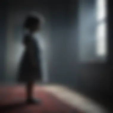 Chilling silhouette of a ghostly child