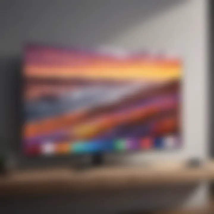 Close-up of Samsung TV screen displaying vivid colors