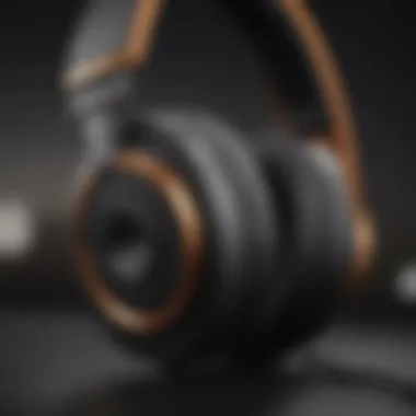 Close-up of B&O headphones highlighting sound quality features