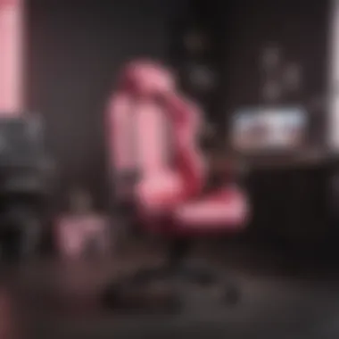 Stylish pink gaming chair in a modern gaming setup