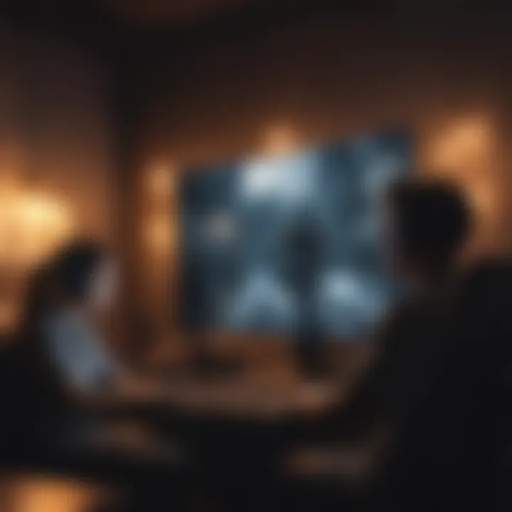 Dynamic scene of gamers enjoying a Dell gaming PC during an intense session