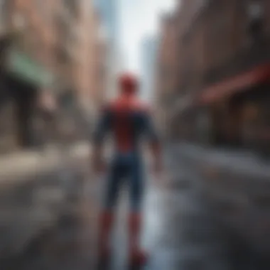 Detailed cityscape in Spiderman game