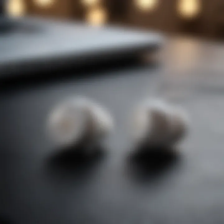 Close-up of earpods for laptops