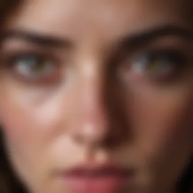 Intense close-up of a character's eyes filled with emotion