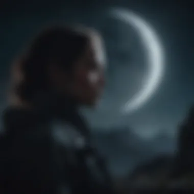 Enigmatic Cinematic Offering Intriguing movie poster showcasing a mysterious silhouette against a moonlit backdrop.