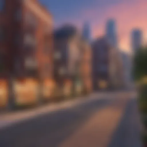 Illustration of vibrant cityscape in The Sims 4 expansion pack