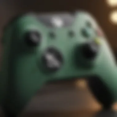 Close-up of wireless Xbox controller features