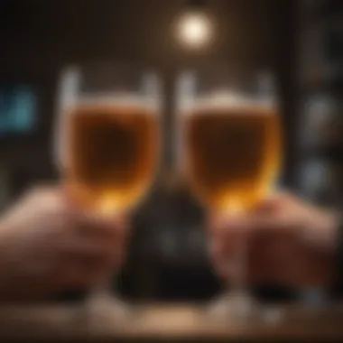 Two glasses clinking in cheers