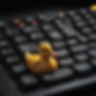 Ducky Keyboard in a gaming setup, emphasizing its performance in an immersive environment.