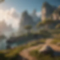 A serene landscape showcasing a fantasy world in an MMORPG setting.