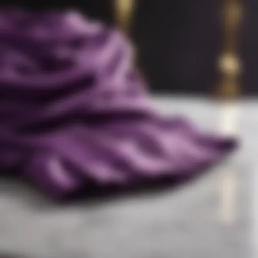 Elegant purple shirt draped on marble surface