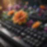 Enchanting Floral Design Cute Mechanical Keyboard