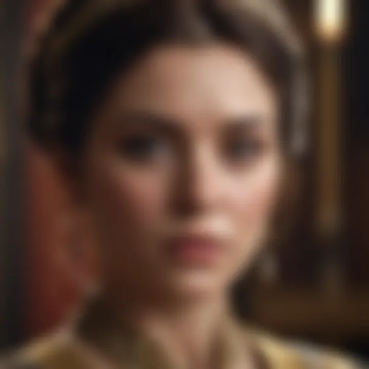 Intense gaze of a noblewoman