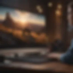 A person enjoying a movie on a laptop screen
