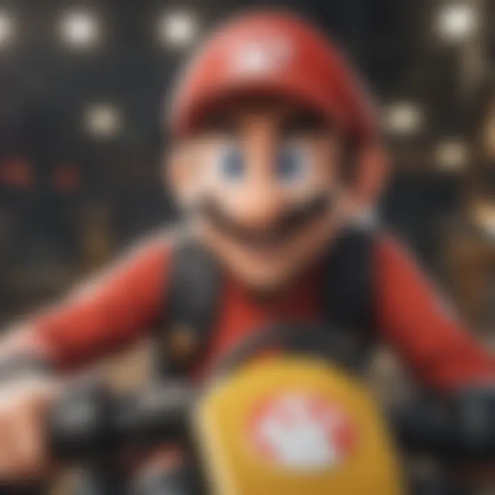 Close-up of a player enjoying Mario Kart on the Nintendo Switch