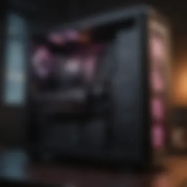 Custom-Built Gaming PC with Efficient Cooling A custom-built gaming PC showcasing its efficient cooling system