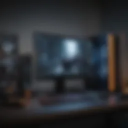 A sleek gaming computer setup featuring high-performance components