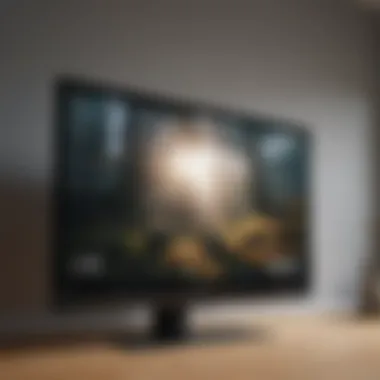 Close-up of smart TV screen resolution details