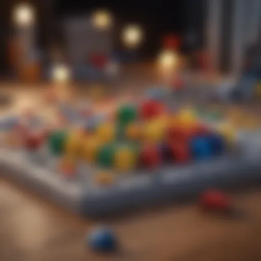 Colorful LEGO building blocks arranged creatively