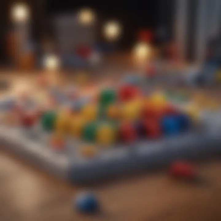Colorful LEGO building blocks arranged creatively