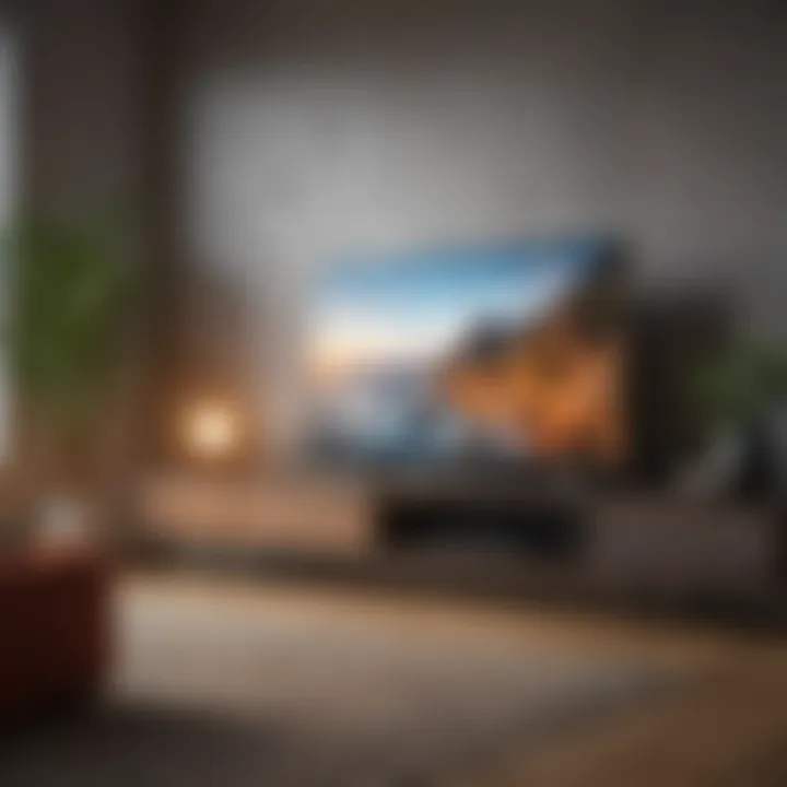An array of different television types displayed in a modern living room setting