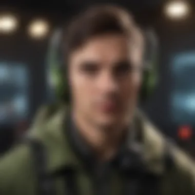 A gamer intensely focused while wearing an advanced Xbox headset.