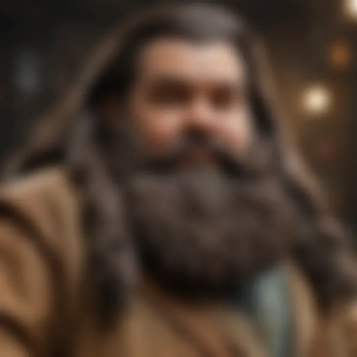 Detailed view of Funko Hagrid figure highlighting unique design features