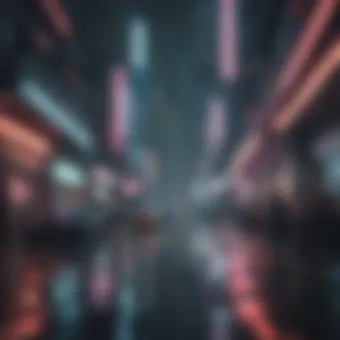 Futuristic cityscape representing Cyberpunk aesthetics