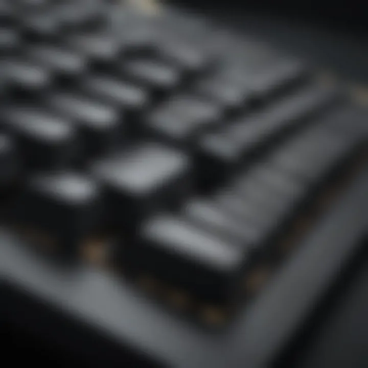 Close-up view showcasing the sleek design of the Mamba keyboard.