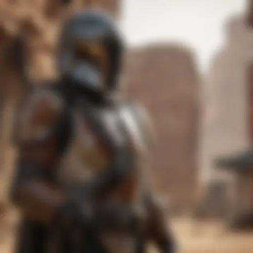 A captivating scene from The Mandalorian showcasing the protagonist in a dramatic moment.