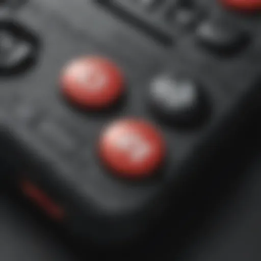 Close-up view of Nintendo Switch buttons showcasing their intricate design.