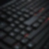 Close-up of a high-performance gaming keyboard with RGB lighting