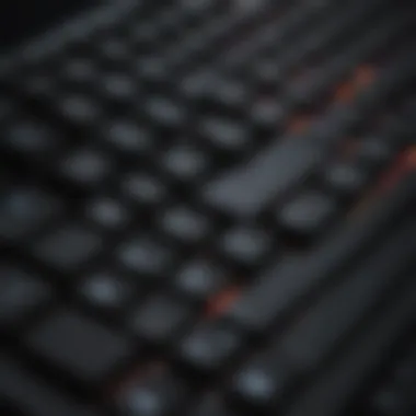 Close-up of a high-performance gaming keyboard with RGB lighting