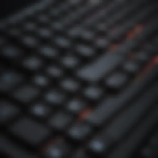 Close-up of a high-performance gaming keyboard with RGB lighting