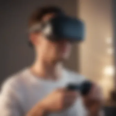 User enjoying a VR game with PlayStation Camera