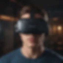 A virtual reality headset showcasing immersive gaming