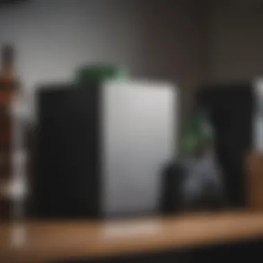 A gamer enjoying a drink from the Xbox One Mini Fridge while playing video games.