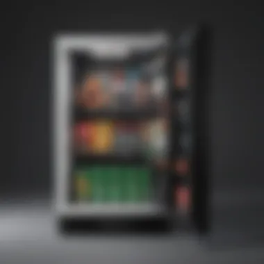 Interior view of the Xbox One Mini Fridge highlighting its storage capacity and organization.