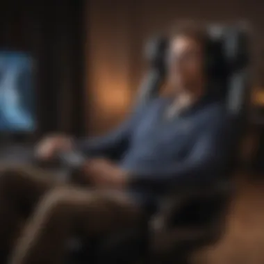 A gamer enjoying an immersive experience while seated in a heated gaming chair