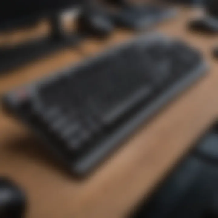 HyperX Alloy keyboard alongside productivity tools on a desk