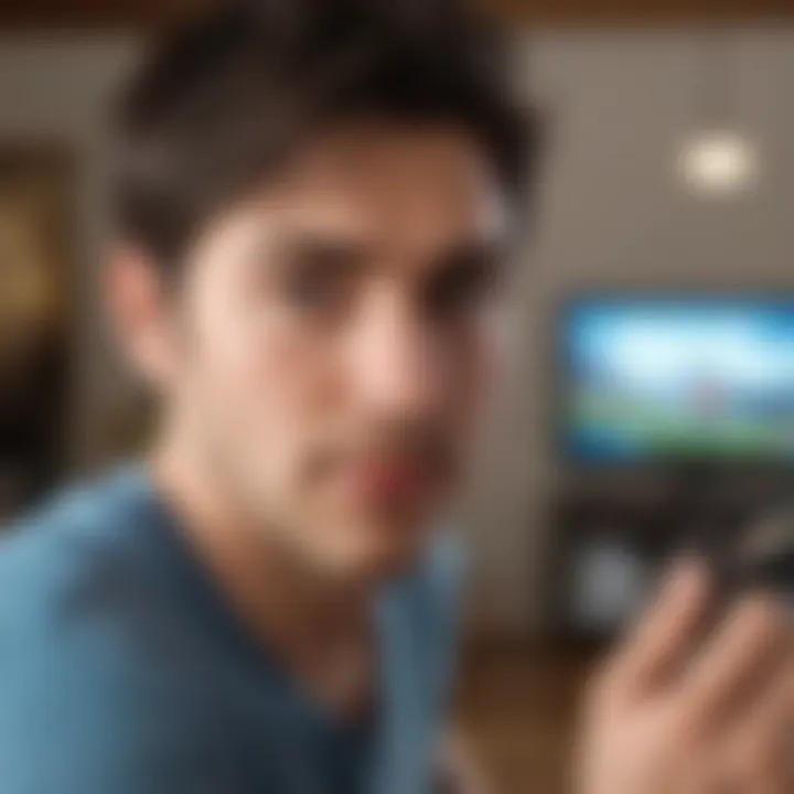 An artistic representation of a player immersed in a Wii U gaming session.