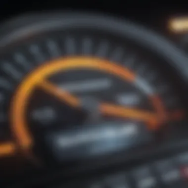 Illustration showcasing a laptop speedometer indicating high performance due to the chosen processor