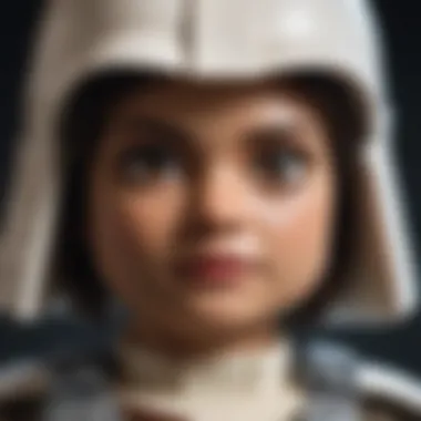 Close-up of a rare LEGO Star Wars minifigure with unique detailing