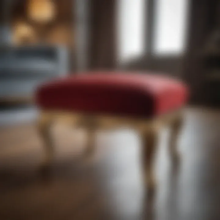 Luxurious velvet foot stool