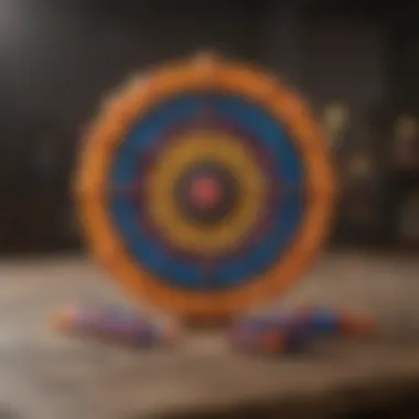 An assortment of colorful Nerf darts neatly displayed on a table